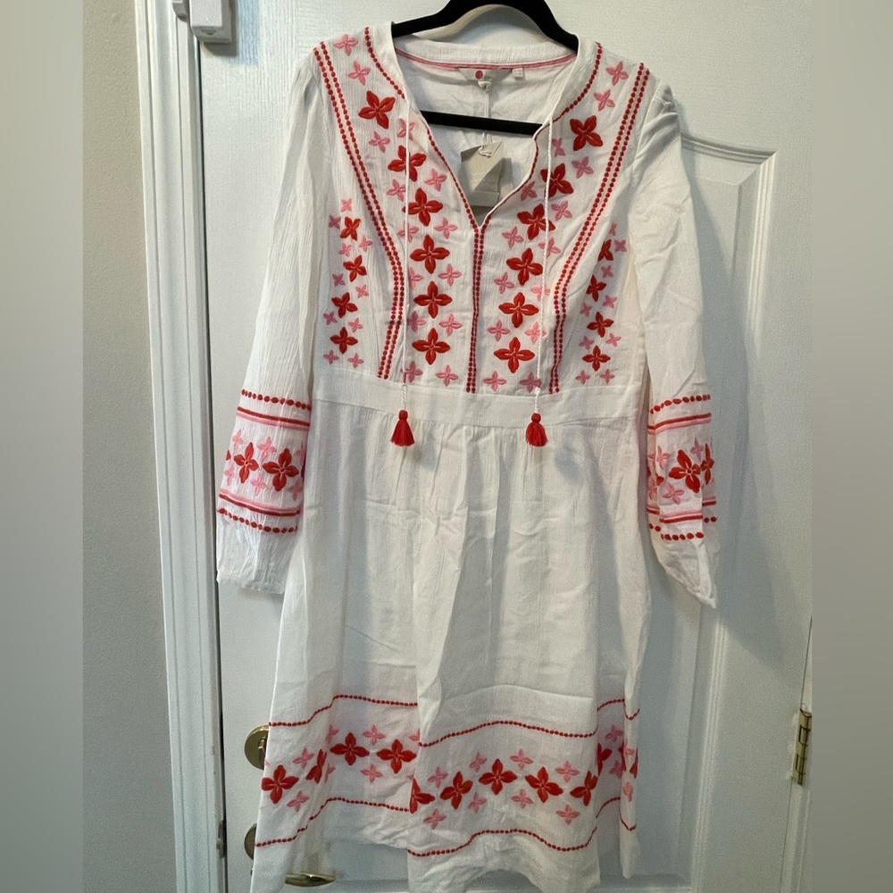 Boden Embroidered Long Sleeve Dress